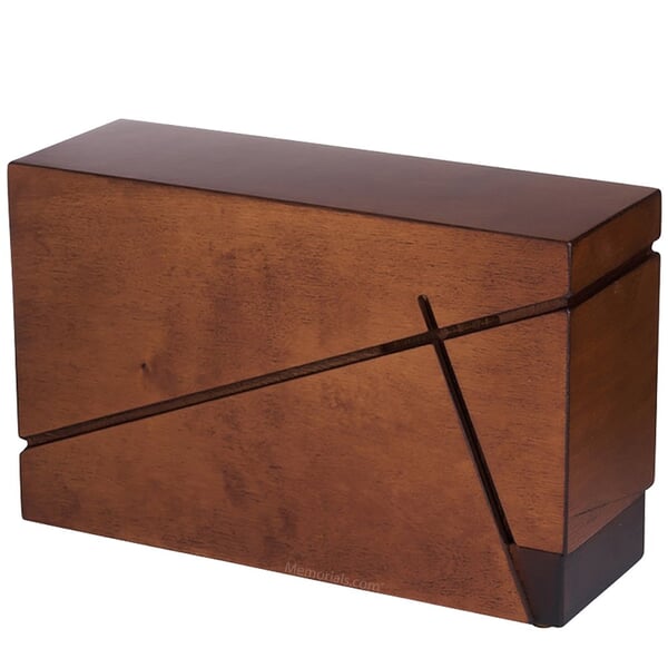 Sacred Cross Wooden Cremation Urn