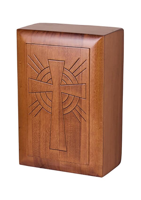 Sacred Cross Wooden Religious Urn