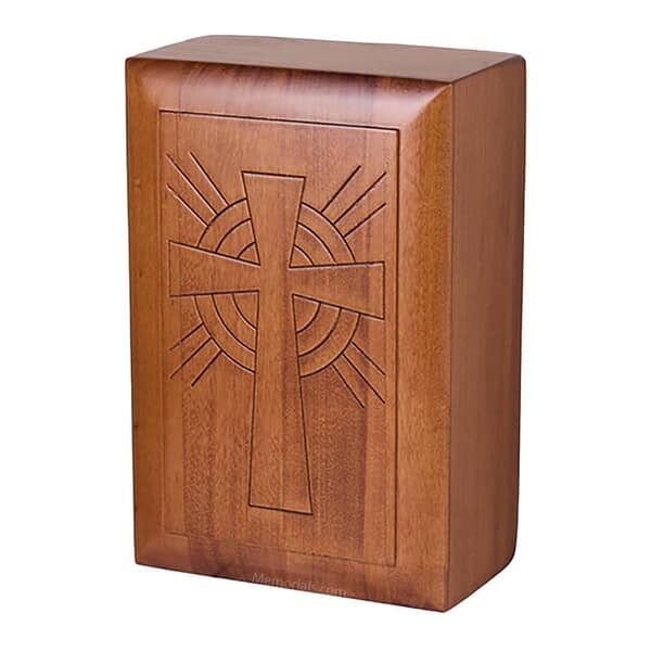 Sacred Cross Wooden Religious Urn