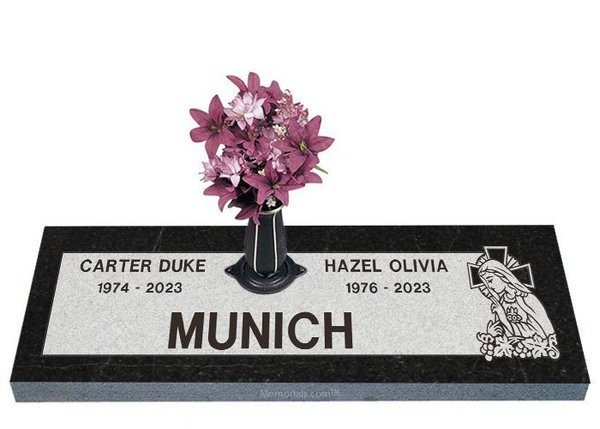 Sacred Mother Companion Granite Headstone 36 x 12