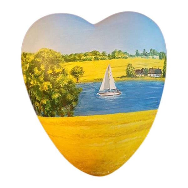 Sail Away Heart Ceramic Urns