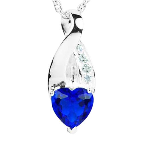 Sapphire Crystal Eternity Keepsake Pendant III