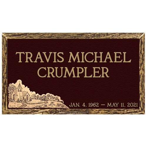 Scenic Church in the Vale Bronze Plaque 24 x 13