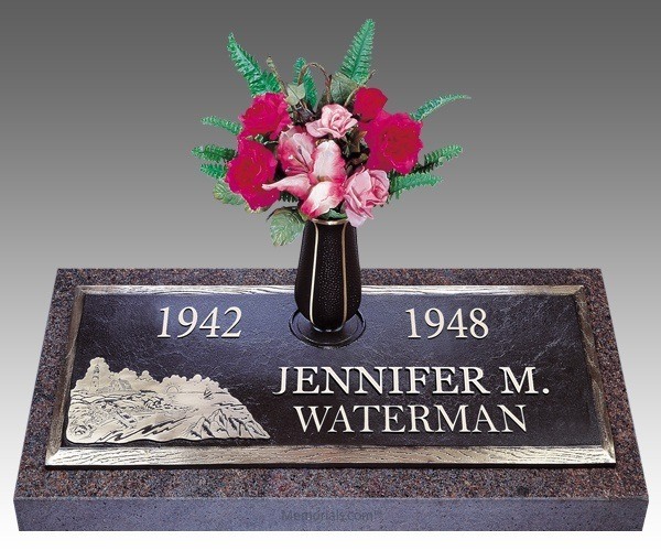 Scenic Guiding Light Bronze Grave Marker 24 x 13