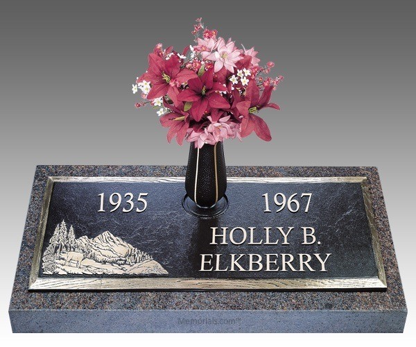 Scenic Hidden Valley Bronze Grave Marker