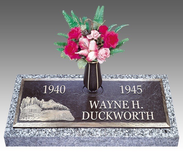 Scenic Mountain Retreat Bronze Grave Marker 24 x 13