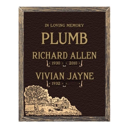 Scenic Old Homestead Bronze Plaque 24 x 30
