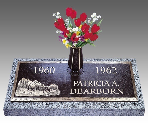 Scenic Paradise Cottage Bronze Grave Marker