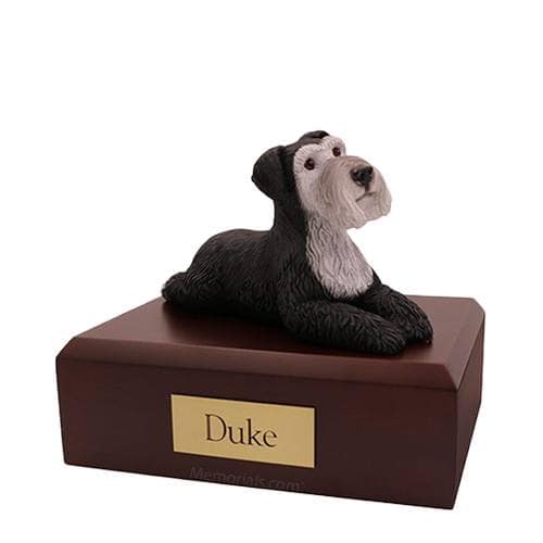 Schnauzer Black and Silver Medium Dog Urn Schnauzer Black and Silver Medium Dog Urn