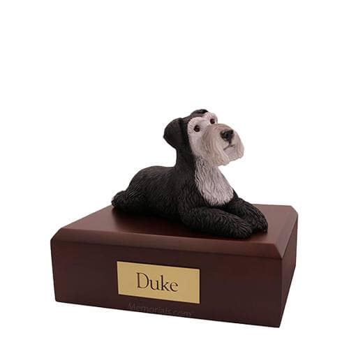 Schnauzer Black and Silver Small Dog Urn Schnauzer Black and Silver Small Dog Urn
