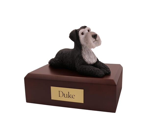 Schnauzer Black and Silver X Large Dog Urn
