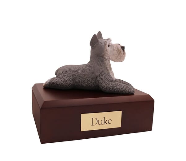 Schnauzer Grey Laying Dog Urns