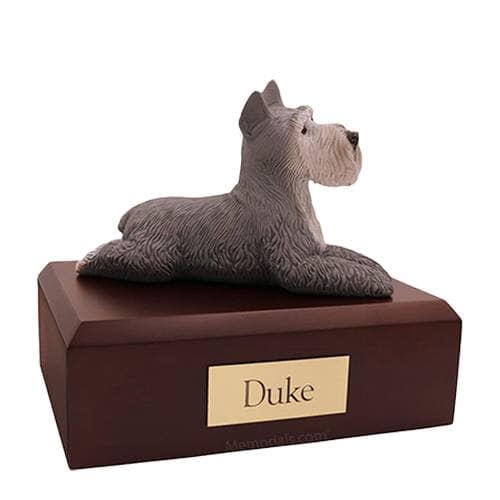 Schnauzer Grey Laying Large Dog Urn