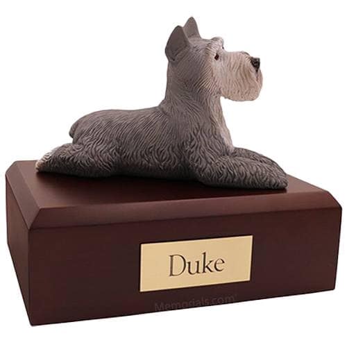 Schnauzer Grey Laying X Large Dog Urn