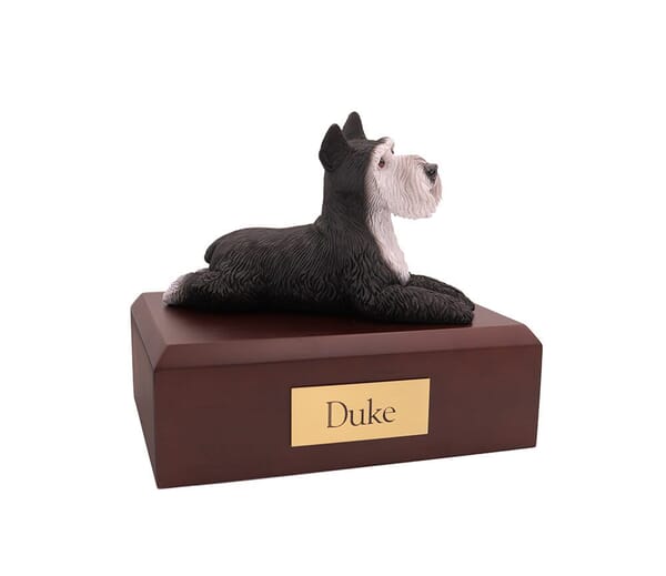 Schnauzer Silver and Black Small Dog Urn