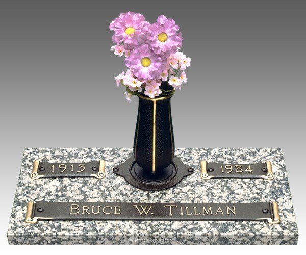 Scroll Devotion Bronze Grave Marker 21 x 2.5