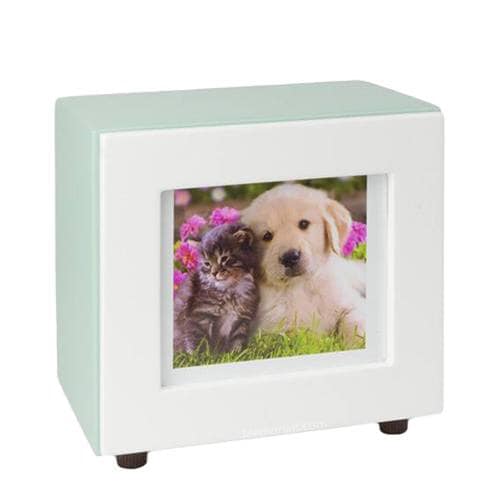 Seafoam Small Photo Pet Urn