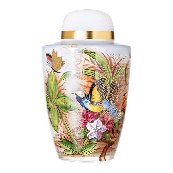 Secret Garden Glass Cremation Urn