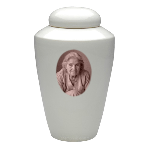 Sepia Photo Ceramic Cremation Urn