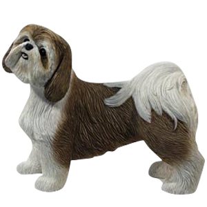 Gold & White Shih Tzu Dog Cremation Urn