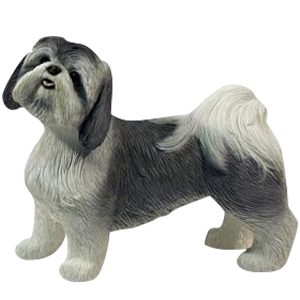 Gray & White Shih Tzu Dog Cremation Urn