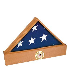 Jefferson Navy Oak Flag Case & Urn