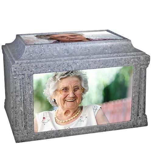 Sierra White Cultured Photo Urn