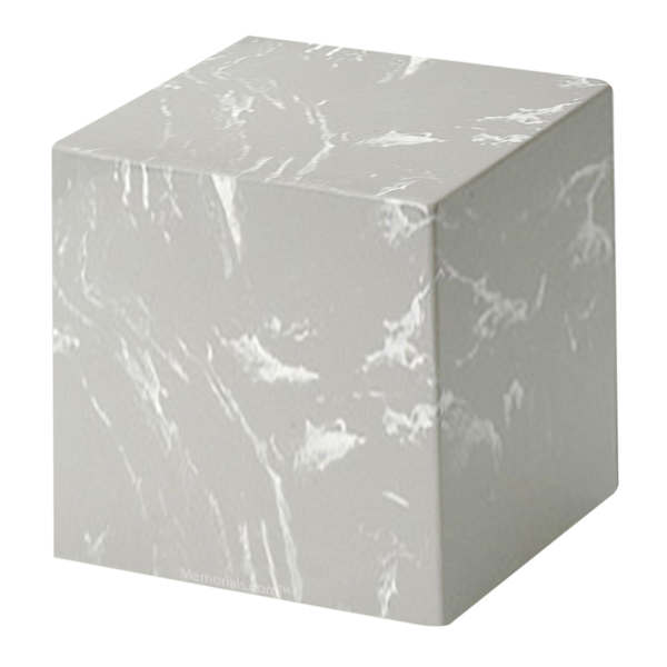 Silver Gray Cube Keepsake Cremation Urn