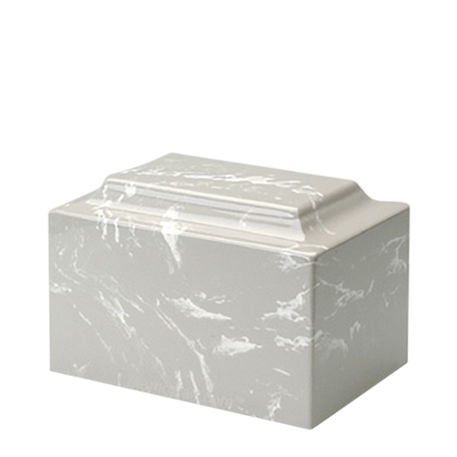 Silver Gray Marble Keepsake Urn