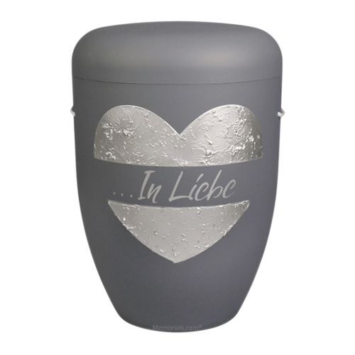 Silver Heart Biodegradable Cremation Urn