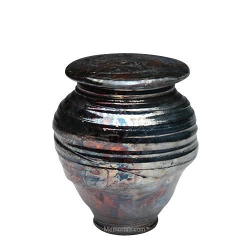 Raku Night Small Cremation Urn