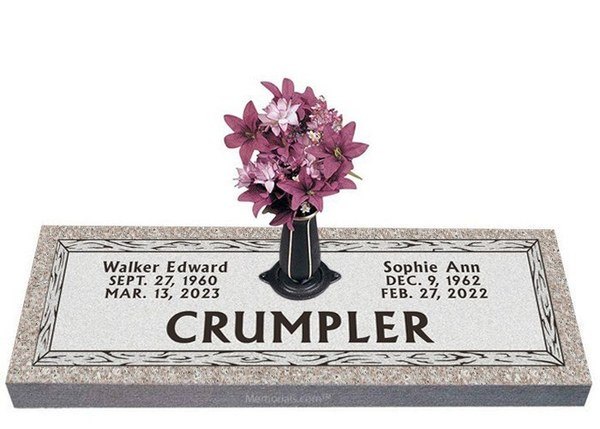 Simplicity Companion Granite Headstone 44 x 14