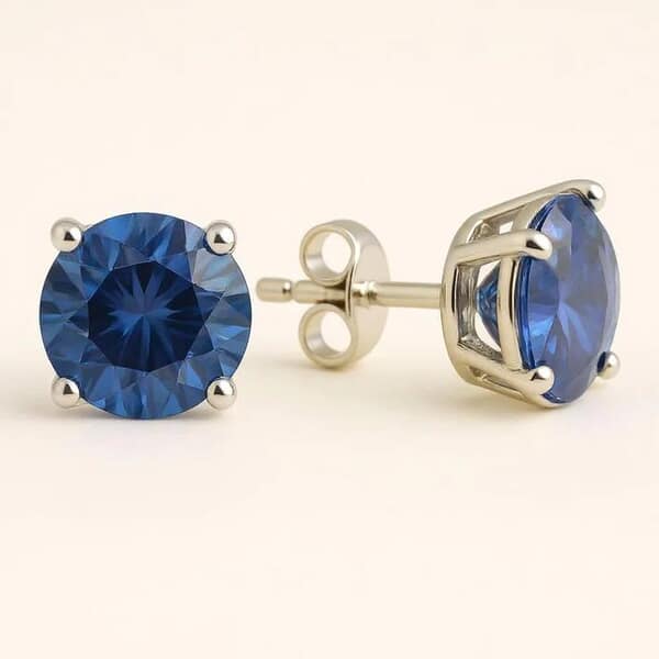 Simplicity Ocean Blue Cremation Diamond Earrings