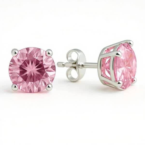 Simplicity Pink Cremation Diamond Earrings