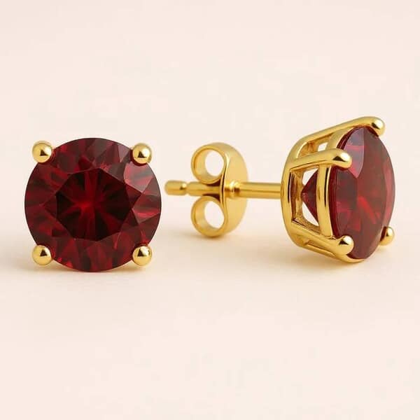 Simplicity Red Cremation Diamond Earrings