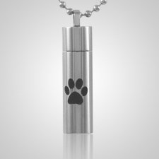 Single Paw Cylinder Cremation Jewelry III