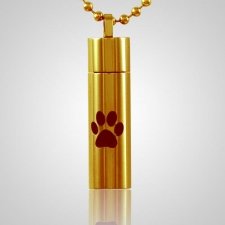 Single Paw Cylinder Cremation Jewelry IV