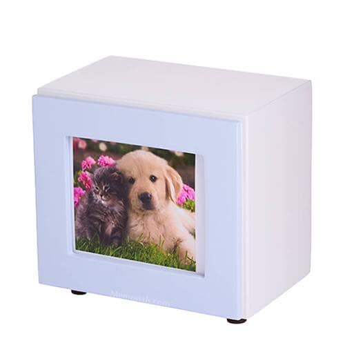 Sky Blue Small Photo Pet Urn Sky Blue Small Photo Pet Urn