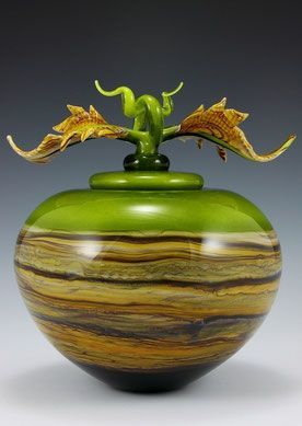 Sky Leaves Lime Art Cremation Urn