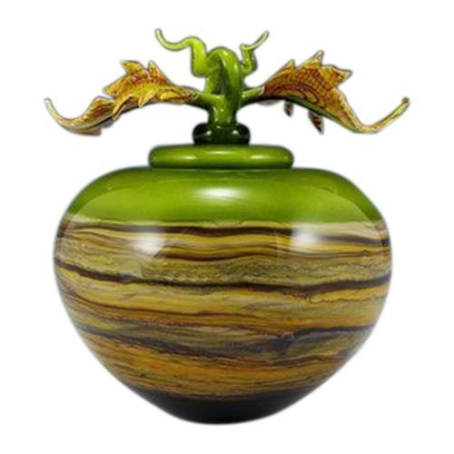 Sky Leaves Lime Art Cremation Urns