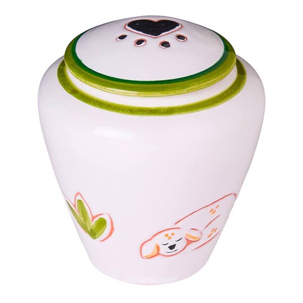 Sleeping in the Garden Ceramic Large Dog Urn