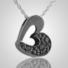 Slider Heart Paw Print Cremation Pendant