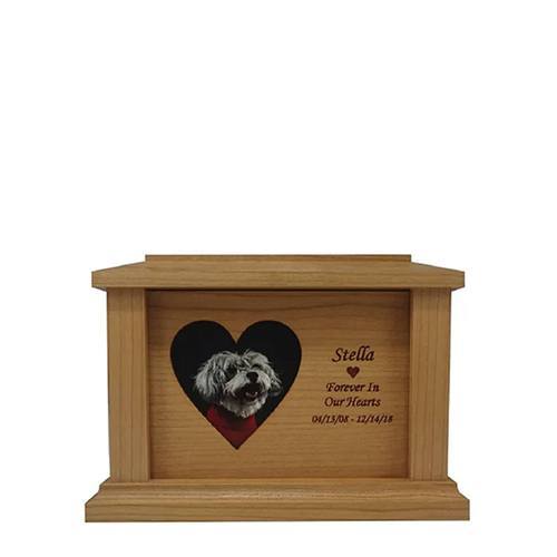 Small Cherry Heart Picture Pet Urn