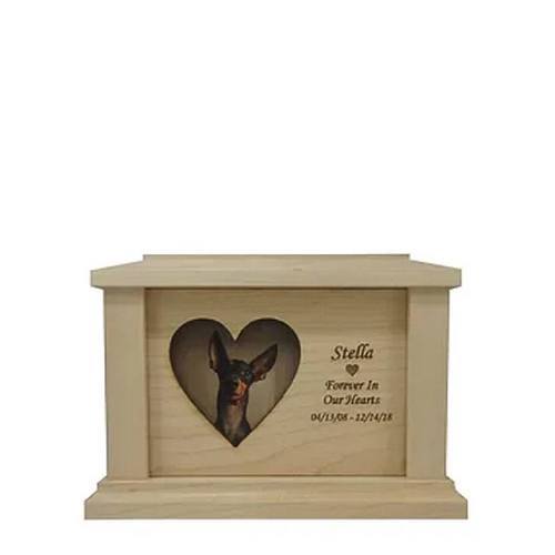 Small Maple Heart Picture Pet Urn