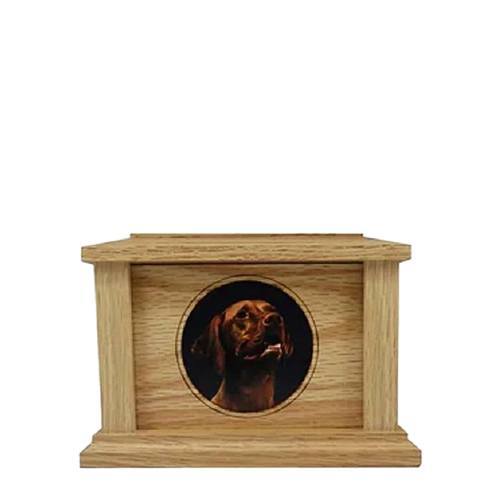 Small Oak Circle Picture Pet Urn