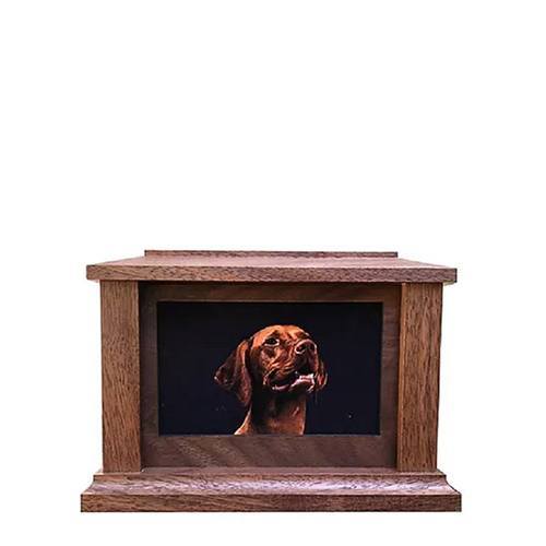 Small Walnut Lasting Love Picture Pet Urn