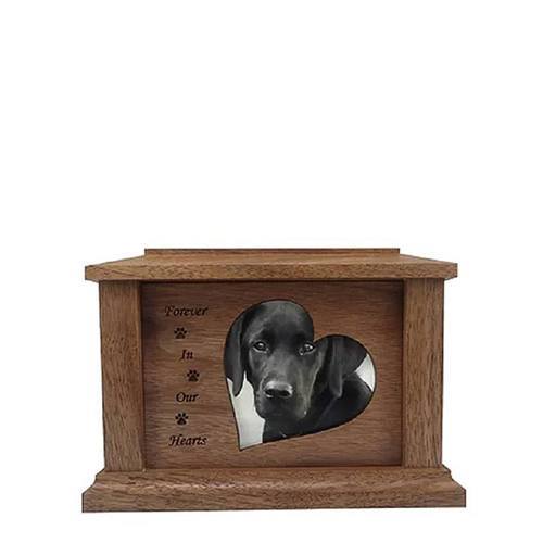 Small Walnut Tilted Heart Picture Pet Urn