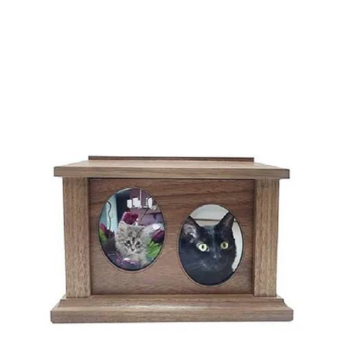 Small Walnut Two Forever Picture Pet Urn