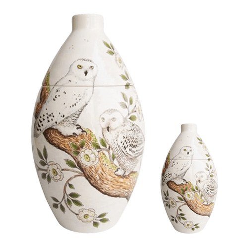 Snowy Owls Ceramic Cremation Urns