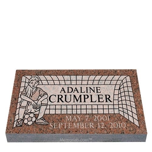 Soccer Girl Child Granite Grave Marker